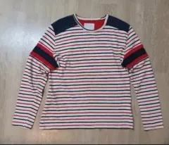 Tsubasaユニセックスストライプ長袖Tシャツ L