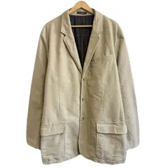 L.L.Bean エルエルビーン コットンテーラードジャケット 裏地チェック柄 センターベント フロントボタン ベージュ 52サイズ No.L995