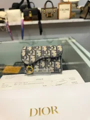 Dior(ディオール) 新 サドル フラップ カード ホルダー ブルー Dior(ディオール) オブリーク ジャカード