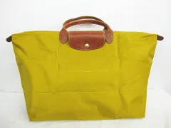 LONGCHAMP ロンシャン プリアージュ TYPE L DEPOSE 折りたたみ ナイロン トートバッグ 黄色系 からし色 マスタードイエロー フランス製 LF0001-0109-7