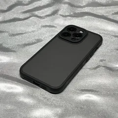 スマホケース 防衝撃 全周囲保護 シリコン マットブラック 新作 iPhone 17 Pro Max iPhone 16 iPhone 15 iPhone 14 対応