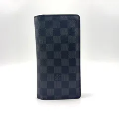 LOUIS VUITTON ポルトフォイユ ブラザ ダミエコバルト レザー×PVC グレー×ブラック 二つ折り長財布 シルバー N63212