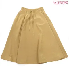 VALENTINO メタリックドローストリングスカート 2B3MD05M7NN ゴールド ラメ ロング 美品 ヴァレンチノ ◆送料込◆質屋-11587のサムネイル