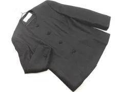 NINA RICCI ニナリッチ シルク100% ノーカラー ジャケット size11AR/黒  ◇■ レディース