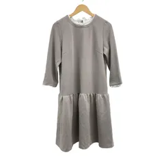 Rose Tiara(ローズティアラ) ワンピース サイズ42 L レディース美品  - グレーベージュ クルーネック/七分袖/ロング/レース