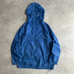 80s〜90s/LANDS'END/ランズエンド/ナイロンジャケット/アノラックパーカー/パッカブル/収納/ミニマム/裾ドローコード/腰ドローコード/ハーフジップ/プルオーバー/ブルー/M/jmaple