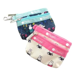 レスポートサック LesportSAC 2点セット ミッフィー コインケース 小銭入れ 総柄 白 ホワイト 紺 ネイビー /AE