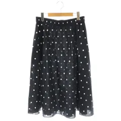 ケイトスペード KATE SPADE KB003 パーク ドット ミディ スカート ロング フレア コットン M 紺 白 /NR ■OS