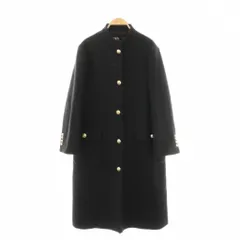 ザラ ZARA MANTECO 金ボタン ロングコート アウター S ブラック /HK ■OS
