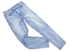 upper hights アッパーハイツ USED加工 テーパード デニムパンツ size22/青  ■■ レディース