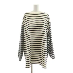 ルミノア Leminor タグ付き カットソー Tシャツ 長袖 F 白 ホワイト 黒 ブラック グレー ボーダー柄 /RR