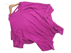 nano universe ナノユニバース フリル ワイド幅 ニット セーター sizeF/紫  ◇■ レディース