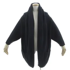 マカフィー MACPHEE トゥモローランド ガウンカーディガン トッパーカーディガン ニット 長袖 羽織り 厚手 ウール ミックス糸 ネイビー 紺 ブルー 青 レッド 赤 1