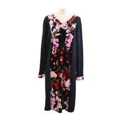 レオナール スポーツ LEONARD Sports ワンピース ロング丈 ブラック 花