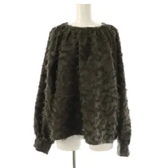 オペークドットクリップ OPAQUE.CLIP フリンジジャカードブラウス 42/LL チャコールグレー /DO ■OS