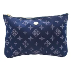 ラシット RUSSET ポーチ 小物入れ 化粧ポーチ 総柄 ナイロン 青 ブルー /BS