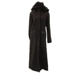 コムサイズム COMME CA ISM スタンドカラーコート フード付き 2way 9 茶 ブラウン ロング丈 /YS13 ■GY61