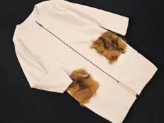 新品 CECIL McBEE セシルマクビー フォックスファー ポケット ジップアップ ノーカラー コート sizeM/アイボリー  ◇■ レディース