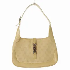 グッチ GUCCI ハンドバッグ ワンショルダーバッグ ジャッキー キャンバス レザー 革 GG柄 ロゴ ロック金具 ベージュ 0013735 002046 /CK14 ■GY18