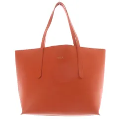 フルラ レザー トートバッグ ハンドバッグ ロゴ オレンジ