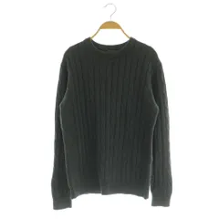 ナノユニバース nano universe SILK BLENDシルクブレンドケーブル編みクルーネックニット セーター 長袖 M グレー /MY ■OS