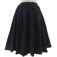 ノーリーズ Nolley's スカート ギャザー フレア ミディ丈 日本製 ネイビー 紺 36