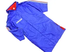 adidas originals アディダスオリジナルス 裏ボア ロゴ ベンチ コート sizeL/青 ◆■ メンズ