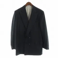 ブリオーニ BRIONI FLAMINIO Super 150's テーラードジャケット ブレザー 長袖 シングル ストライプ柄 総裏地 ロゴ 50 LL 黒 ブラック ■GY17 /MQのサムネイル