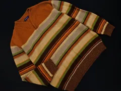 Golden Bear ゴールデンベア ウール混 マルチボーダー ニット セーター sizeL/ベージュ ◇■ メンズ