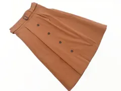 UNTITLED アンタイトル フロントボタン ベルト付き Aライン 台形 スカート size2/茶 ■■ レディース