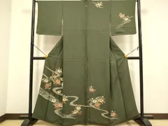 平和屋着物■訪問着　駒刺繍　枝椿　金彩　正絹　逸品　DABA8618du