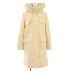 ノエラ Noela ロングコート アウター フォックスファー 装飾 ワンカラー ウール S 白 ホワイト タグ付き /BB