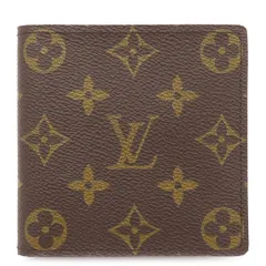 ルイヴィトン LOUIS VUITTON 二つ折り財布 ポルト ビエ カルト クレディ モネ モノグラムキャンバス モノグラム ゴールド金具 茶 コンパクトウォレット  M61665 CA0011 【箱】【中古】
