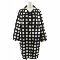 ケイトスペード KATE SPADE スプリングコート ロング丈 チェック柄 S 紺 ネイビー 白 ホワイト /AN41 ■GY35 ■MTのサムネイル