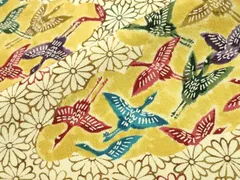 平和屋着物■上質な小紋　型染め　雲取り飛鶴菊花尽くし　正絹　逸品　CABB6516ng