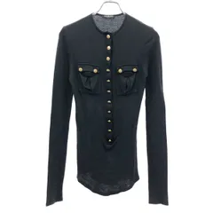 BALMAIN Paris バルマンパリ イーグルボタンサイドポケットニットセーター  ブラック 36のサムネイル