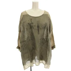 パドカレ pas de calais リネンブラウス SP-2008 麻 プルオーバー シャツ 五分袖 36 グレージュ /☆Gのサムネイル