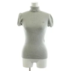 バーバリーブルーレーベル BURBERRY BLUE LABEL ニット カットソー 半袖 タートルネック シルク混 38 グレー /AN54 ■MA