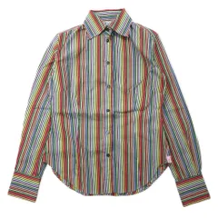 Paul Smith BLUE イタリア製 ドレスシャツ 40 マルチカラー ストライプ コットン