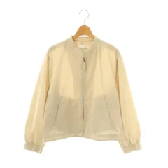 ヒューマンウーマン HUMAN WOMAN 24SS ノーカラーショートブルゾン ジャケット ジップアップ 薄手 M ベージュ /NR ■OSのサムネイル