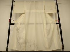 付け下げ/絽 ］正絹 白 生成り 稲 唐草 夏着物 薄物 盛夏 涼 清 - メルカリ