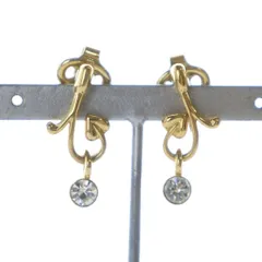 ニナリッチ NINA RICCI イヤリング アクセサリー 両耳用 ロゴ クリップ式 ラインストーン ゴールド色 ■GY18 /MQ