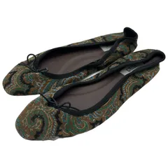 Le Talon GRISE (ルタロングリーズ) ③ 総柄フラットシューズ レディース ネイビー 24