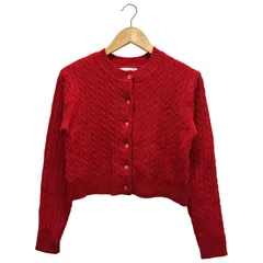 SLOBE IENA (スローブイエナ) ④ 23080912298040 ショート丈ケーブルカーディガン レディース レッド FREE