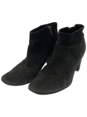 FABIO RUSCONI (ファビオルスコーニ) ③ スウェードサイドジップショートブーツ レディース ブラック 36