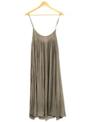 NOBLE (ノーブル) ギャザープリーツロングストラップキャミワンピース 20060240512010 ワンピース レディース グレー FREE