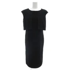 ミッシェルクラン MICHEL KLEIN 美品 ノースリーブワンピース ひざ丈 38 黒 ブラック /KR
