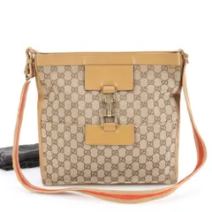 極美品 グッチ GG キャンバス ジャッキー 001-4094 レザー 2WAY ショルダーバッグ 斜め掛け クロスボディ レディース RUE DC27-9【中古】