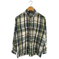 古着 ▲ ③ ウールチェックシャツ メンズ グリーン ー