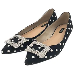 OHGA ★★ ⑤ ビジュー付きドット柄パンプス レディース ブラック 24.0cm
